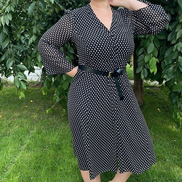 Michael Kors XL midi dress polka dot - Picture 2 of 9